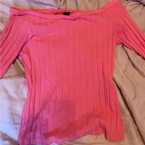 Shein pink long sleeve off the shoulder